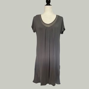 NWT H Halston Grey Short Sleeve Chemise